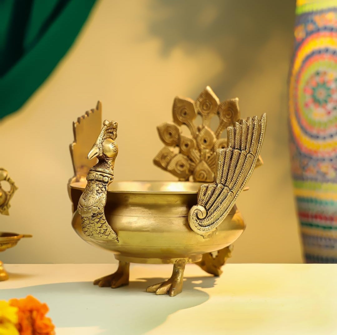aman antique shop |Urli Mor Urli Bowl | Unique Home Decoration iteam | 8inch