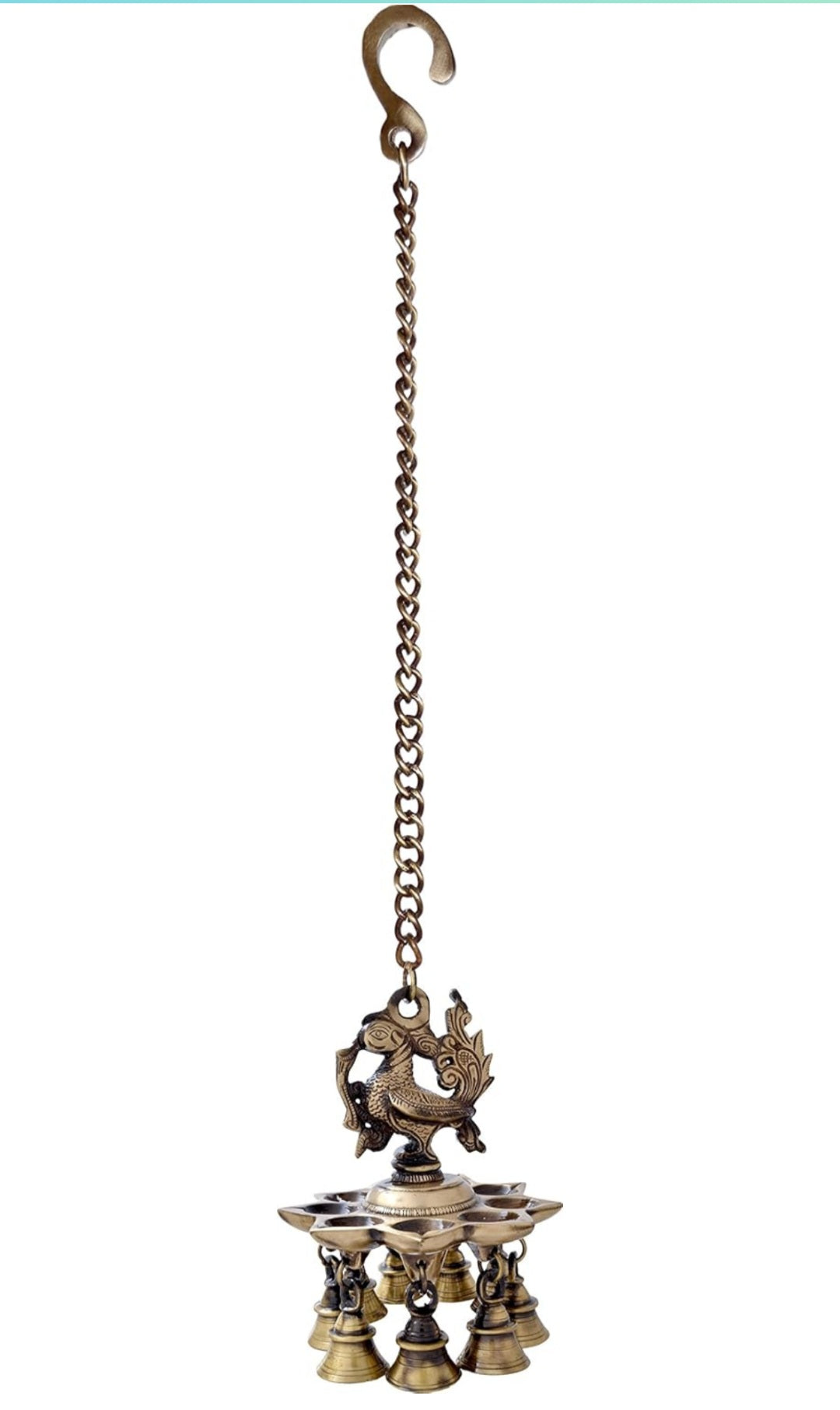 Peacock design Brass hanging Diya Lamp With Bells,Best Home Decoration Diya